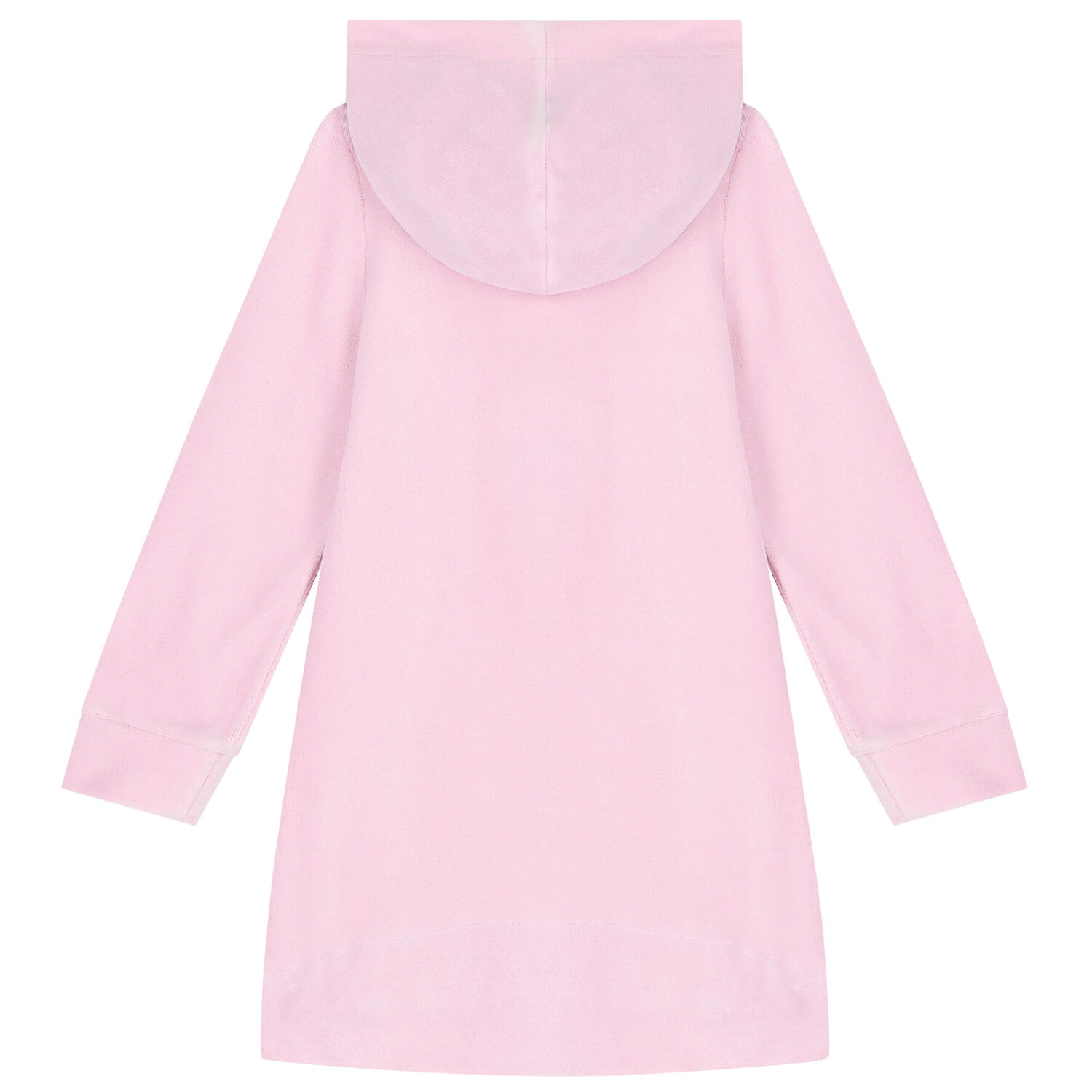 Girls Pink Teddy Hooded Dress, 1, hi-res